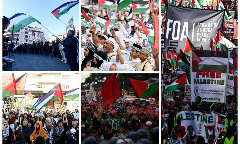 مسيرات منددة بالعدوان على غزة